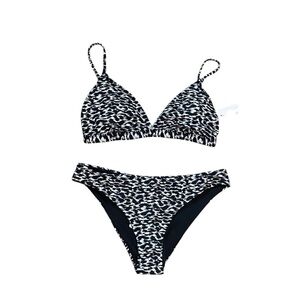 NWT Demi's Swimwear Leopard Animal Print Triangle Cheeky Bikini Size XL